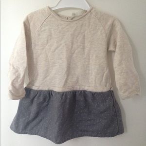 Zara toddler 18-24 month cream and grey dress